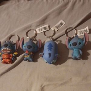 Stitch Rubber Keychain Set - Blue Lilo & Stitch Characters
